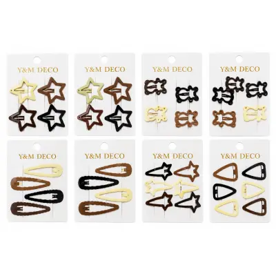 Set 4 clame de păr metalice – diverse modele și culori, a700