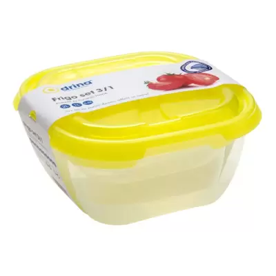 Set 3 caserole cu capac 0.5/1/2l diverse culori