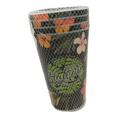 Pahare din plastic 400 ml diverse modele 4 buc/set ap-9123tz tit