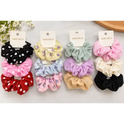 Elastic de păr tip scrunchie din material textil – diverse cu
