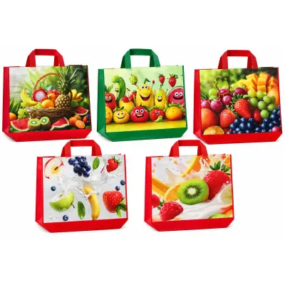 Sacoșă de piață reutilizabilă, textil nețesut, 50 × 40 ×