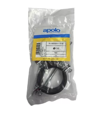 Coliere din otel cu garnitura din cauciuc m8-2pcs celo  - 50mm