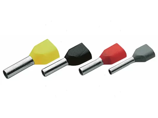 Tub de capat (pin) dublu 2*1 hal free rosu cembre - 100pcs