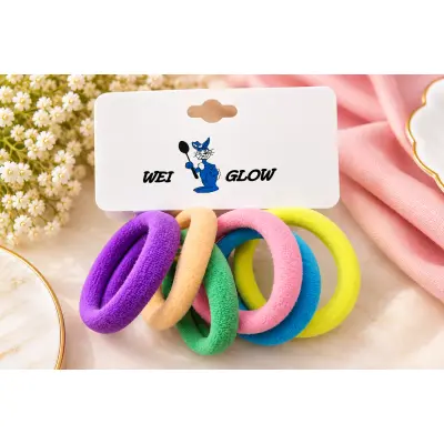 Set 6 elastice de păr textile, moi și colorate – diverse cul