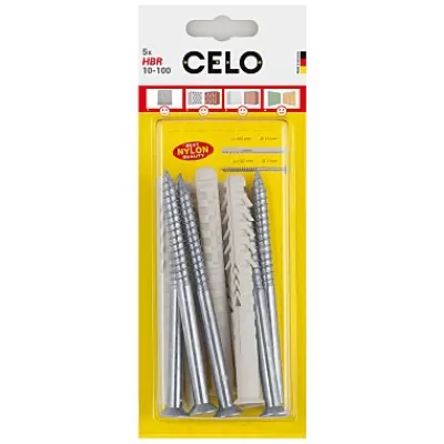 Diblu mat cu gauri hbr 10*100mm + surub torx 7*105mm celo - 5pcs