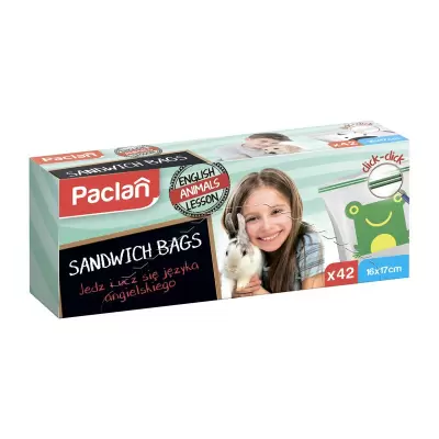 Set 42 pungi zip-bag cu clips pentru alimente 16 x 17 cm paclan