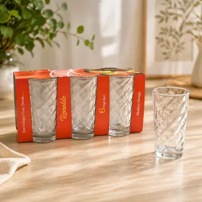 Set 6 pahare din sticlă – design modern - ronaldo