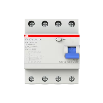 Intreruptor diferential ac 63a 4p 6ka 30ma abb - fh-204