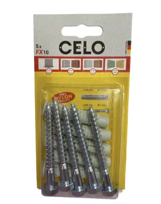 Diblu universal fx 10*50mm + surub cap hex 7*65mm celo - 5pcs