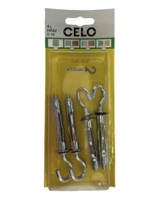 Ancora din metal cu carlig pentru gips-carton hrm 4pcs celo - 5*