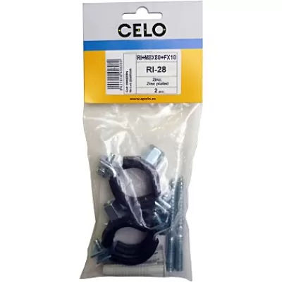 Coliere din otel cu garnitura din cauciuc m8-2pcs celo  - 28mm