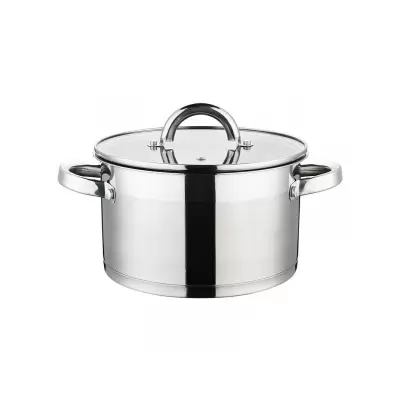 Cratita din inox cu capac din sticla 24 cm 5.7 l grunberg gr7024
