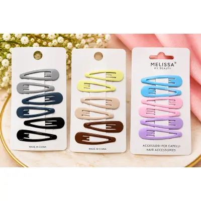 Set 6 clame de păr metalice colorate, tip clips – diverse cul