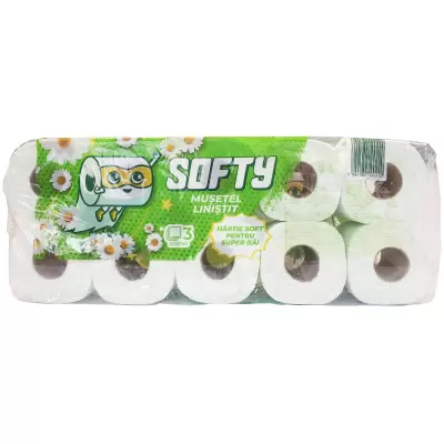 Softy musetel linistit hartie igienica, 3 straturi, 10 role.
