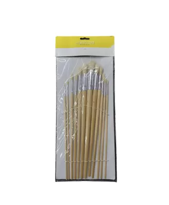 Set pensule pentru pictura ulei maner din lemn 12pcs painttech